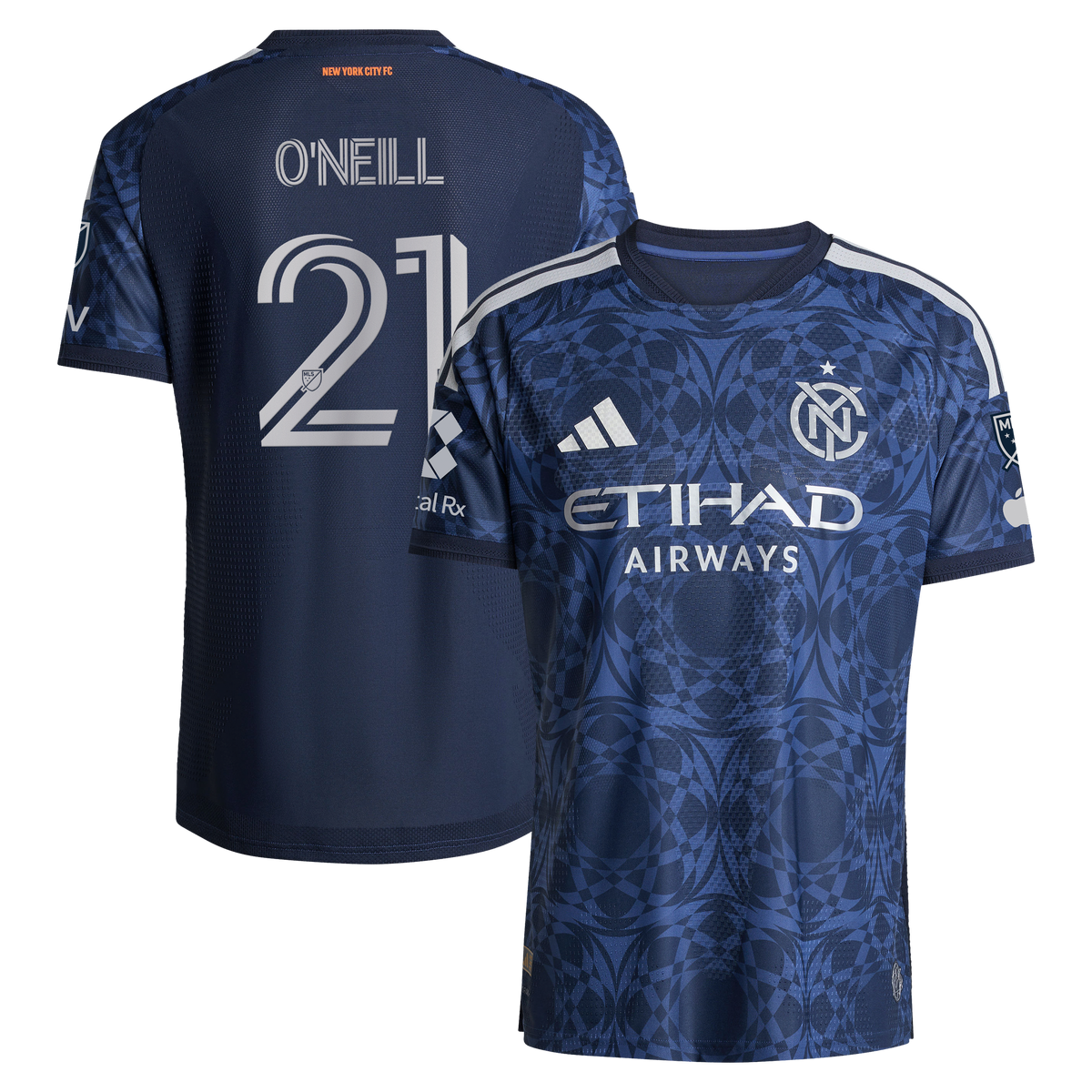 Men's New York City FC Aiden O’Neill Blue 2026 The All Nations Kit On-Field Authentic Patch Jersey