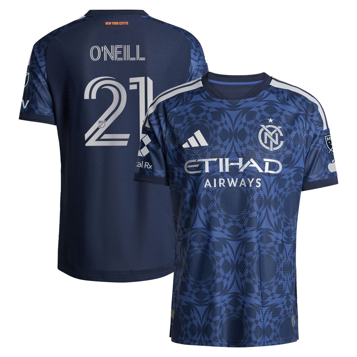 Men's New York City FC Aiden O’Neill Blue 2026 The All Nations Kit On-Field Authentic Patch Jersey