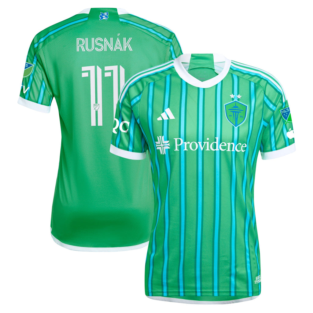 Men's Seattle Sounders FC Albert Rusnak Green 2024 The Anniversary Kit Authentic Player Jersey
