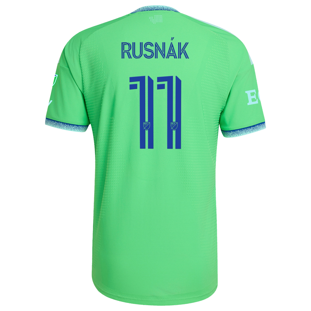 Men's Seattle Sounders FC Albert Rusnak Rave Green 2026 The Evergreen State Kit On-Field Authentic Patch Jersey