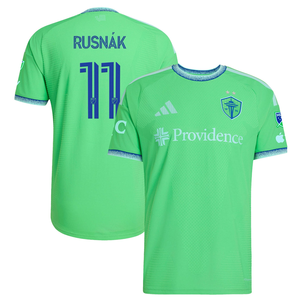 Men's Seattle Sounders FC Albert Rusnak Rave Green 2026 The Evergreen State Kit On-Field Authentic Patch Jersey