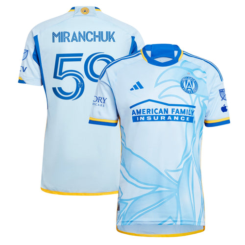 Men's Atlanta United FC Aleksei Miranchuk Light Blue 2024 The Resurgens Kit Authentic Player Jersey