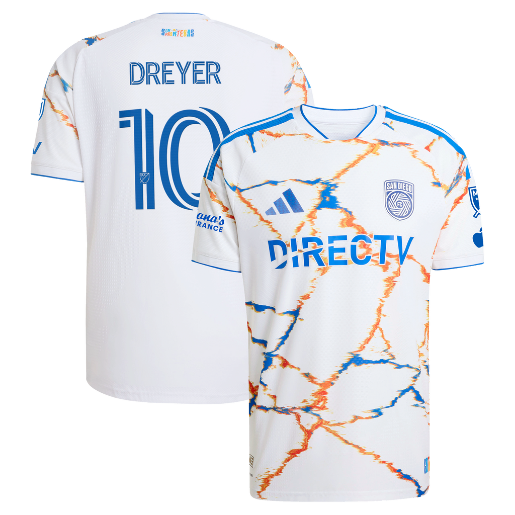 Men's San Diego FC Anders Dreyer White 2026 Unprecedented Unity Kit On-Field Authentic Patch Jersey