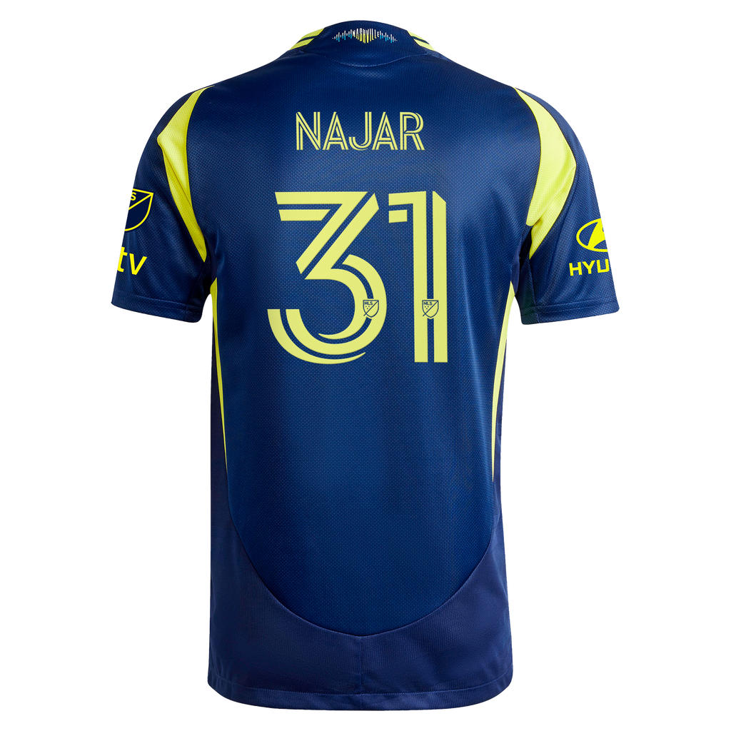 Men's Nashville SC Andy Najar Navy 2025 The Heart of Nashville Kit On-Field Authentic Jersey
