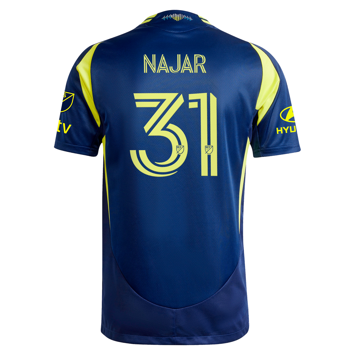 Men's Nashville SC Andy Najar Navy 2025 The Heart of Nashville Kit On-Field Authentic Jersey