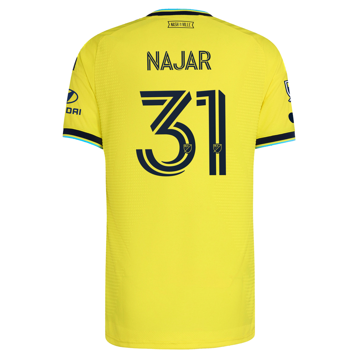 Men's Nashville SC Andy Najar Yellow 2026 The Reverb Kit On-Field Authentic Patch Jersey