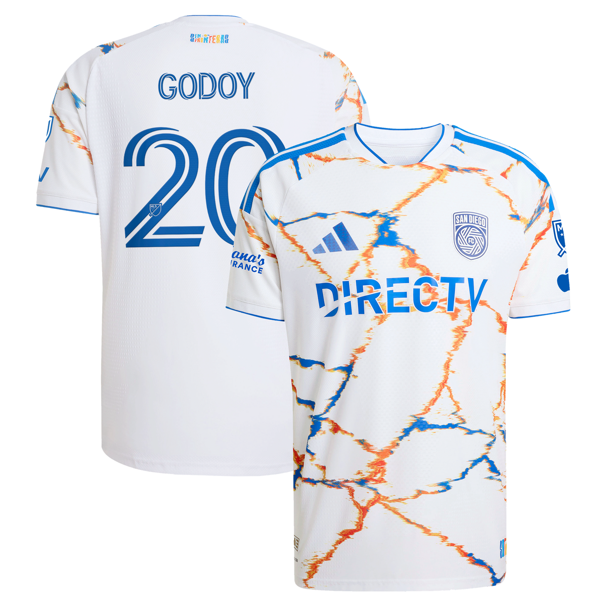 Men's San Diego FC Anibal Godoy White 2026 Unprecedented Unity Kit On-Field Authentic Patch Jersey