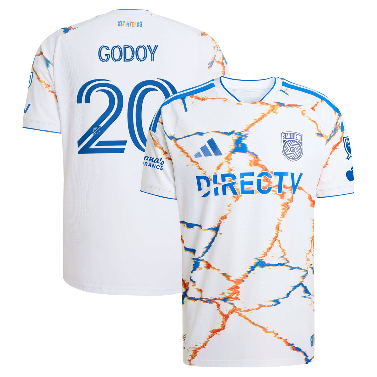 Men's San Diego FC Anibal Godoy White 2026 Unprecedented Unity Kit On-Field Authentic Patch Jersey