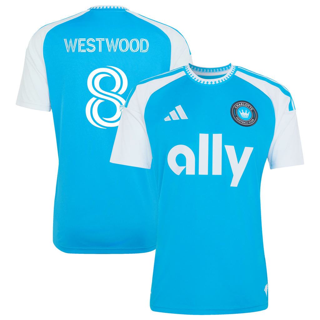 Men's Charlotte FC Ashley Westwood Blue 2026 Carolina Kit: Crowns Up Replica Jersey