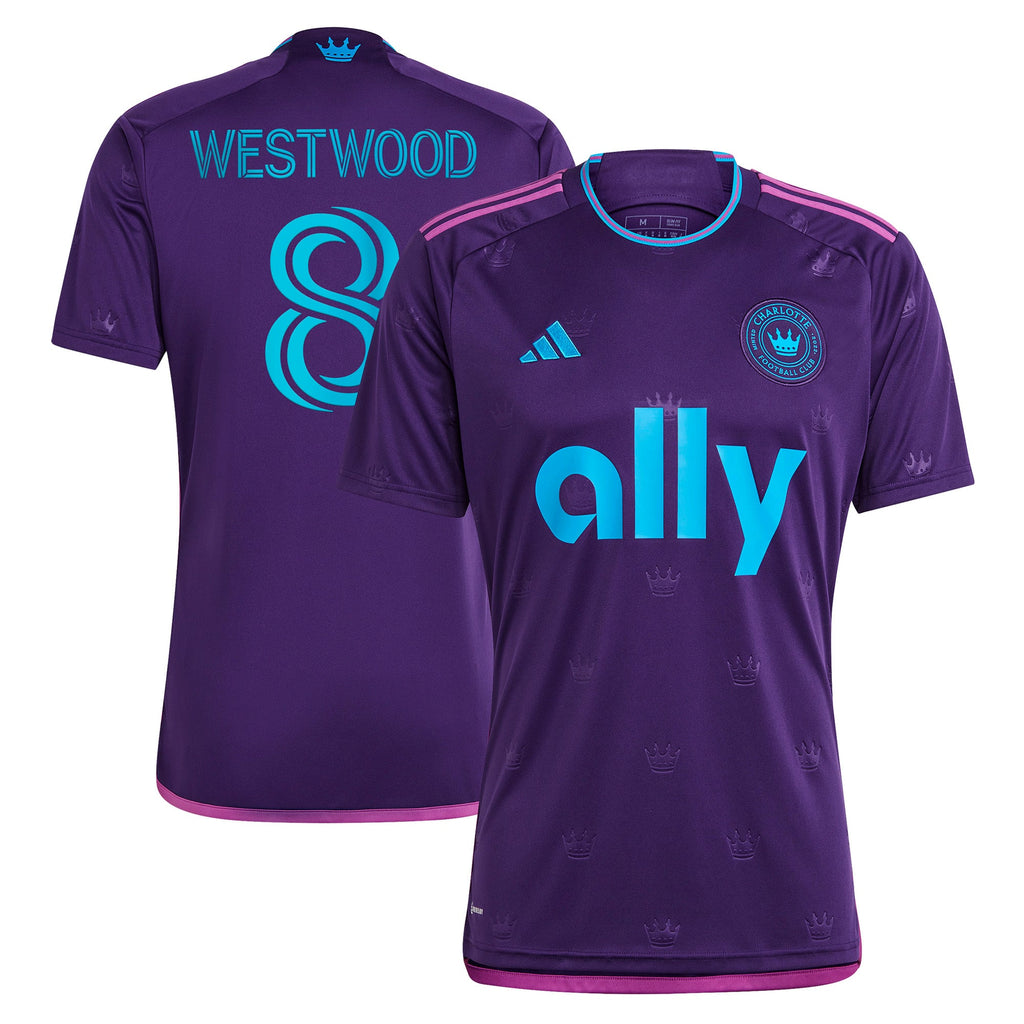 Men's Charlotte FC Ashley Westwood Purple 2023 Crown Jewel Kit Replica Jersey