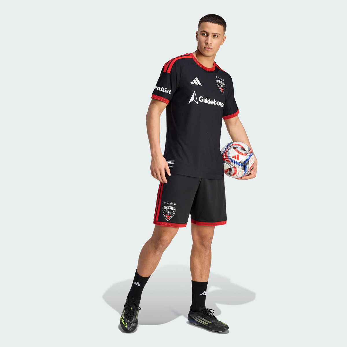 Men's D.C. United Black 2026 Black-and-Red Kit On-Field Authentic Patch Jersey
