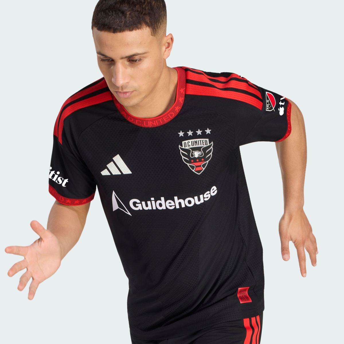 Men's D.C. United Black 2026 Black-and-Red Kit On-Field Authentic Patch Jersey