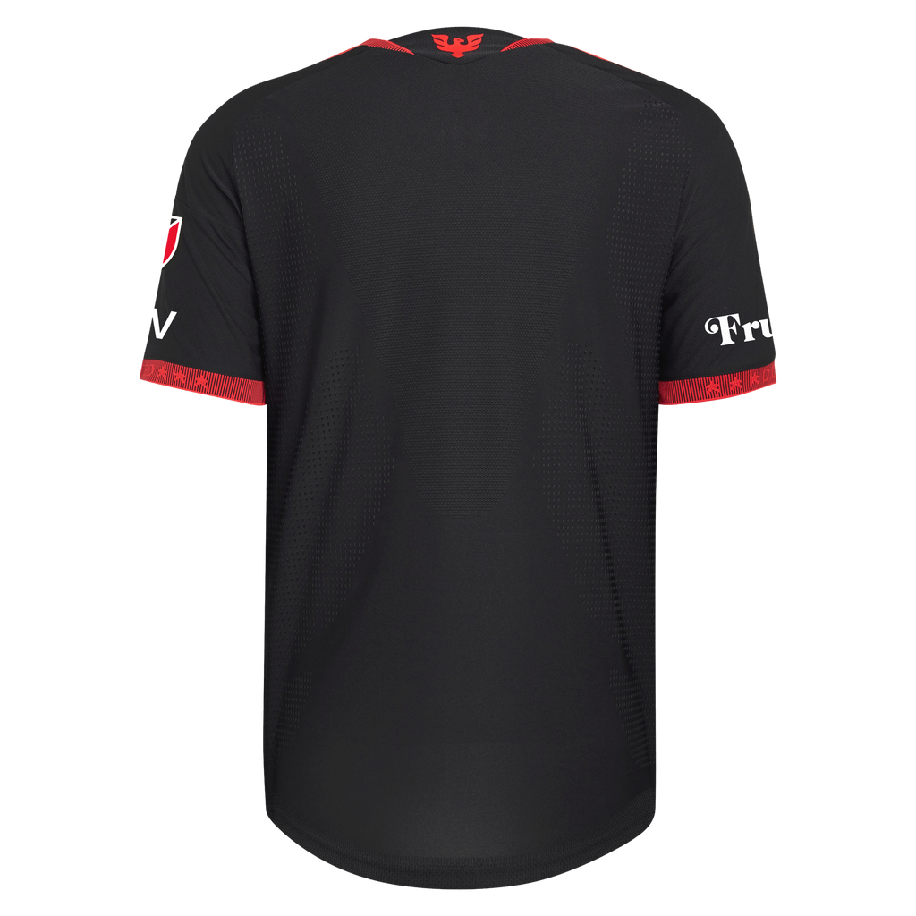 Men's D.C. United Black 2026 Black-and-Red Kit On-Field Authentic Patch Jersey