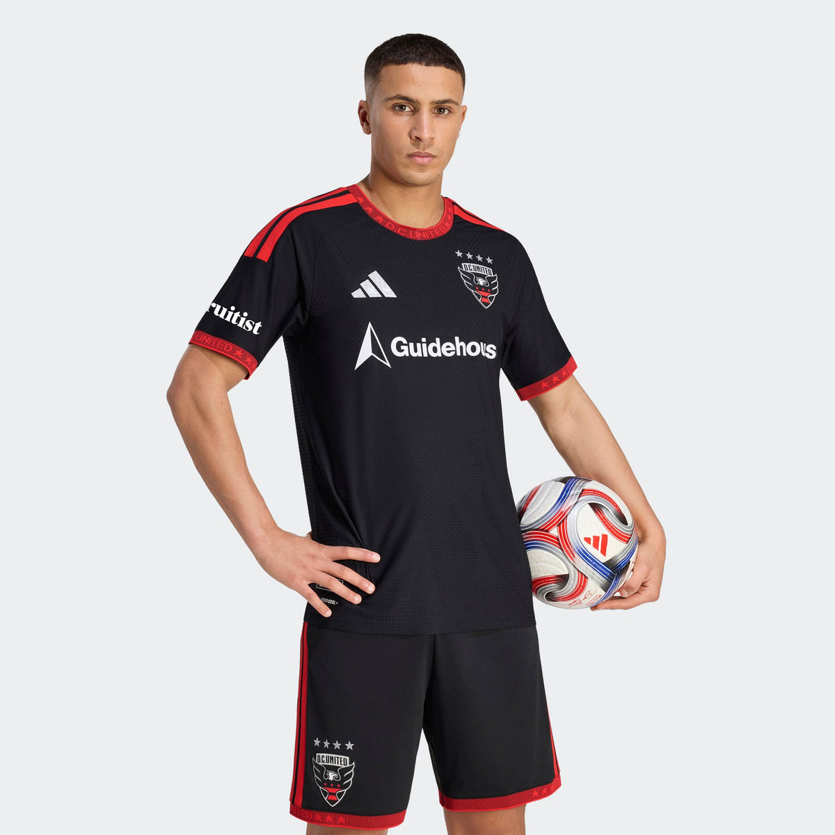 Men's D.C. United Black 2026 Black-and-Red Kit On-Field Authentic Patch Jersey