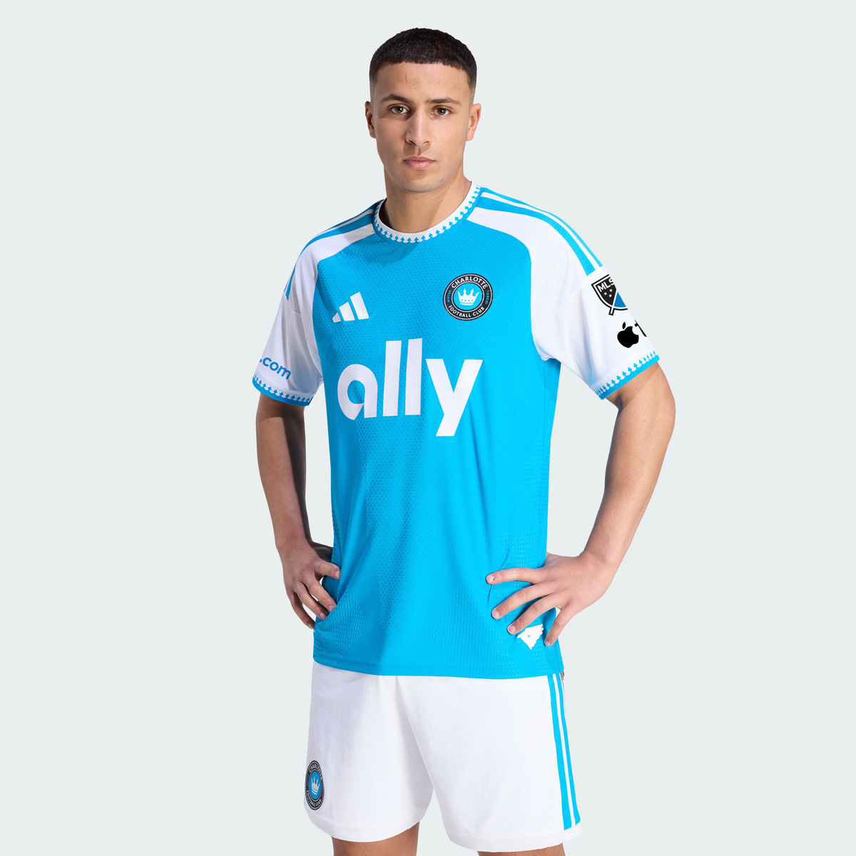 Men's Charlotte FC Blue 2026 Carolina Kit: Crowns Up On-Field Authentic Patch Jersey
