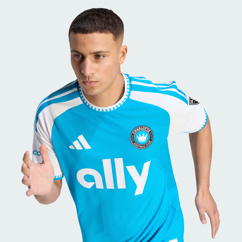 Men's Charlotte FC Blue 2026 Carolina Kit: Crowns Up On-Field Authentic Patch Jersey