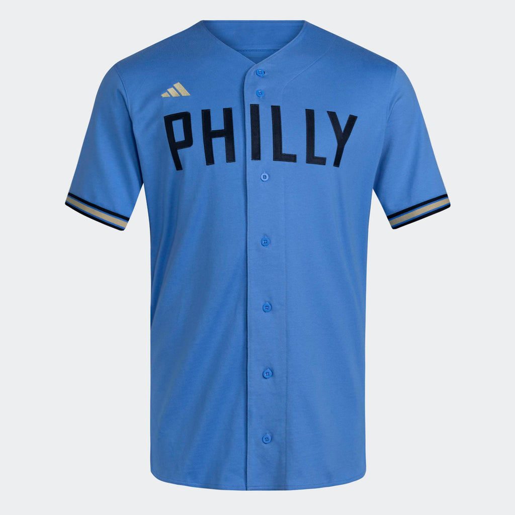 Men's Philadelphia Union Blue MLS x US Sports Baseball Jersey