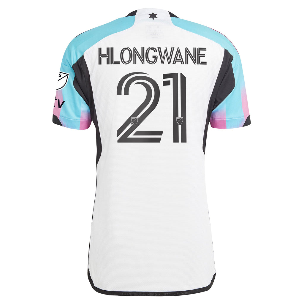 Men's Minnesota United FC Bongokuhle Hlongwane White 2023 The Northern Lights Kit Authentic Jersey