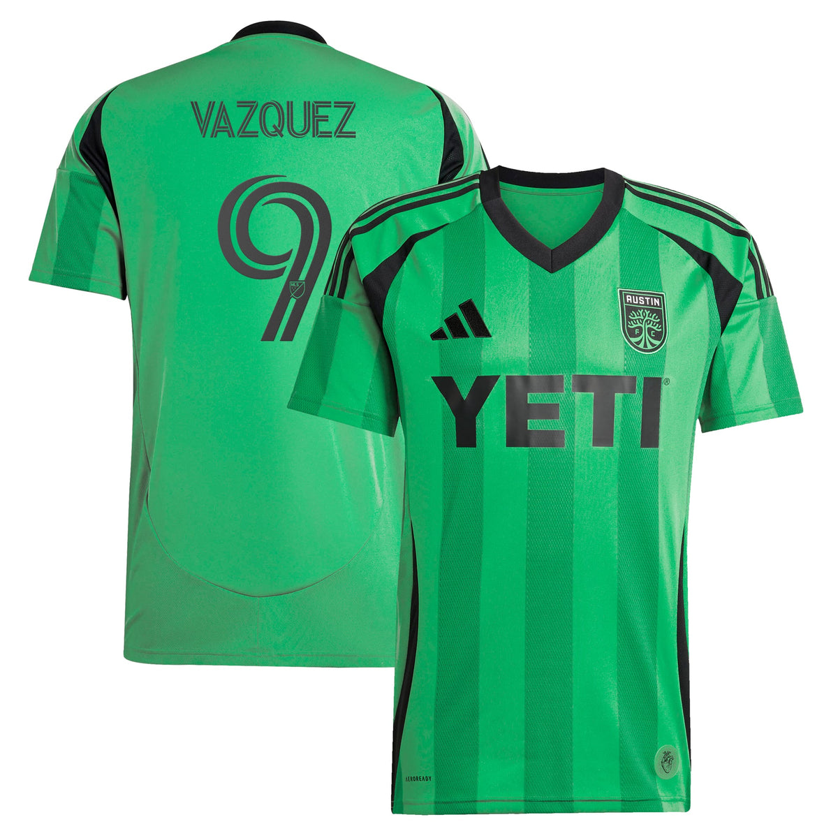 Men's Austin FC Brandon Vazquez Green 2025 The Heartbeat Kit Replica Player Jersey