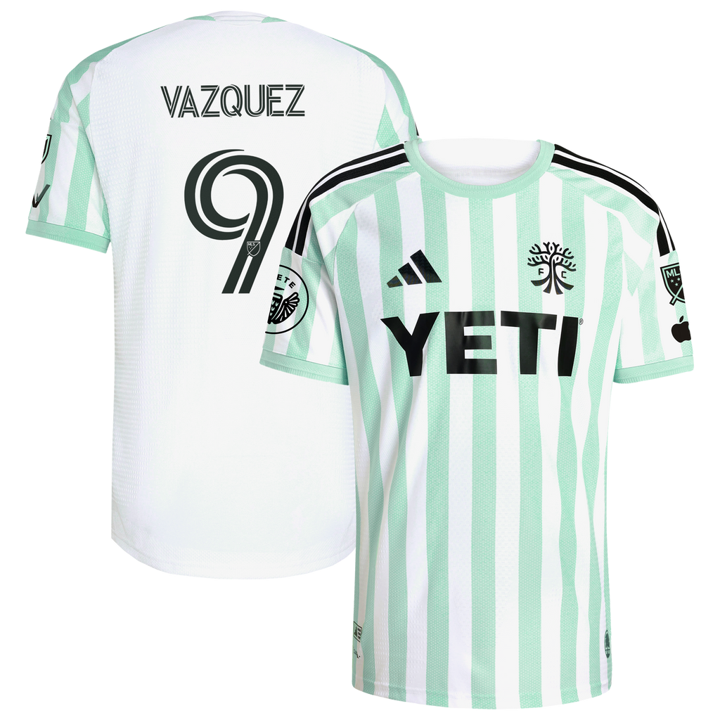 Men's Austin FC Brandon Vazquez White 2026 The Rooted Kit On-Field Authentic Patch Jersey