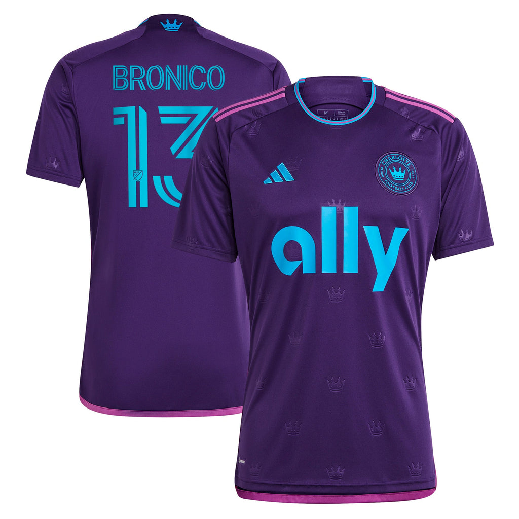 Men's Charlotte FC Brandt Bronico Purple 2023 Crown Jewel Kit Replica Jersey