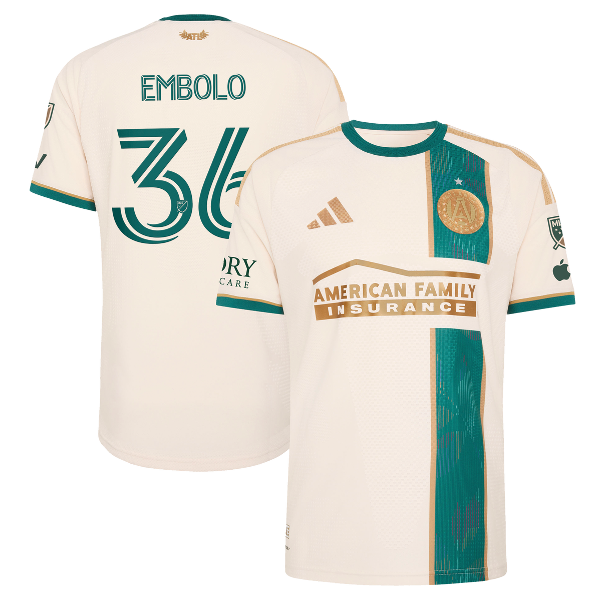 Men's Atlanta United FC Breel Embolo Tan 2026 Spirit of '96 On-Field Authentic Patch Jersey