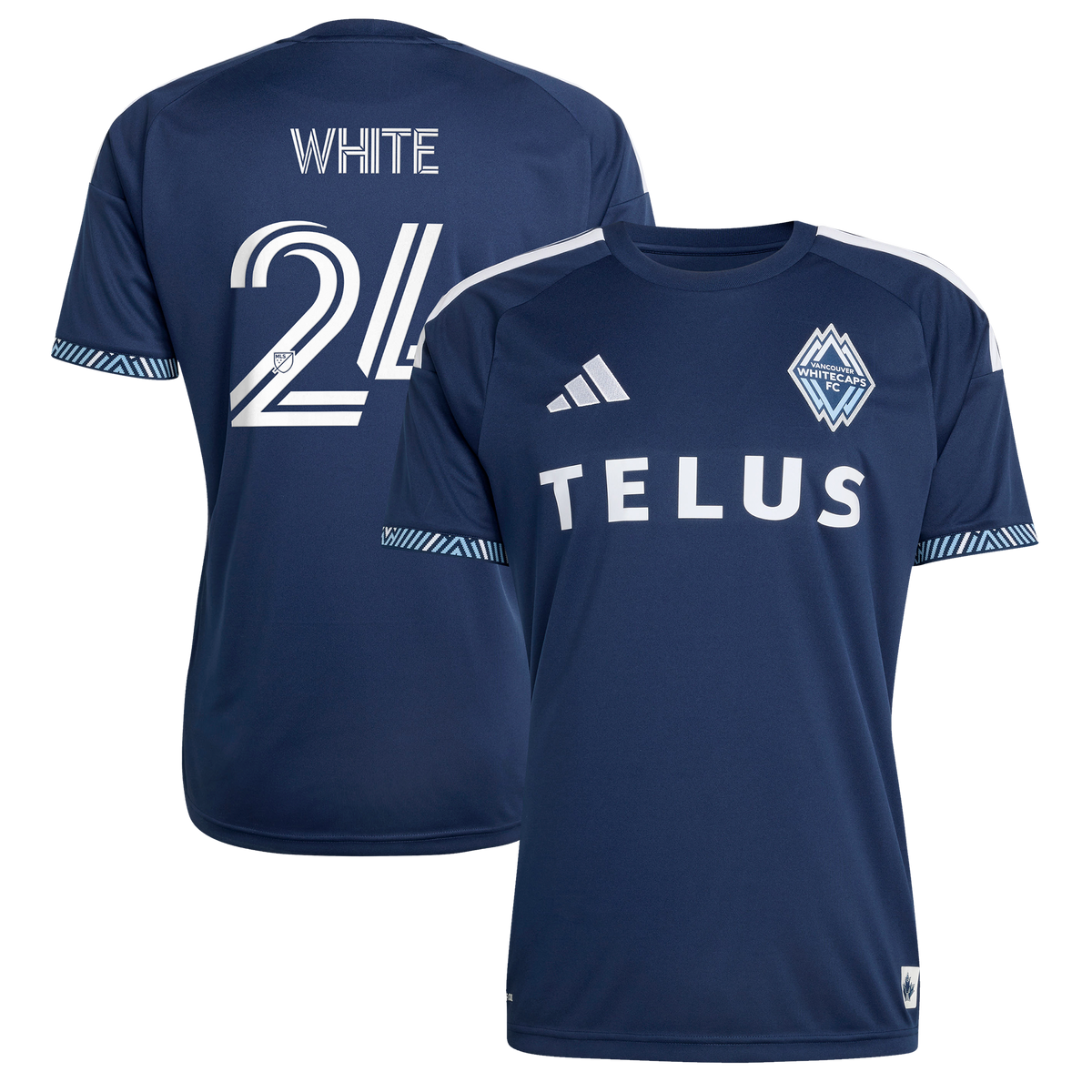 Men's Vancouver Whitecaps FC Brian White Blue 2026 The Coastal Jersey Replica Jersey
