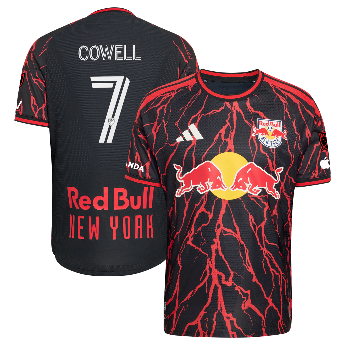 Men's New York Red Bulls Cade Cowell Black 2026 The Rooted Kit On-Field Authentic Patch Jersey