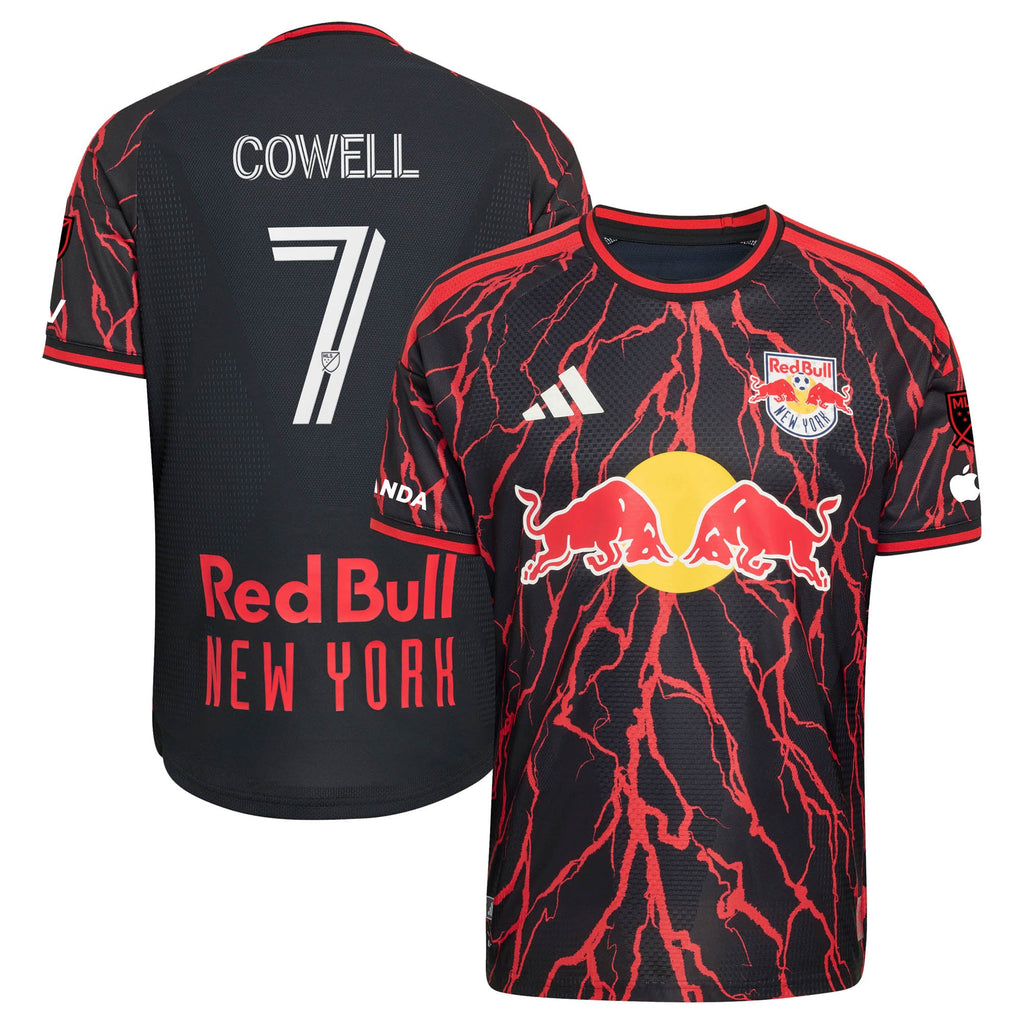 Men's New York Red Bulls Cade Cowell Black 2026 The Rooted Kit On-Field Authentic Patch Jersey