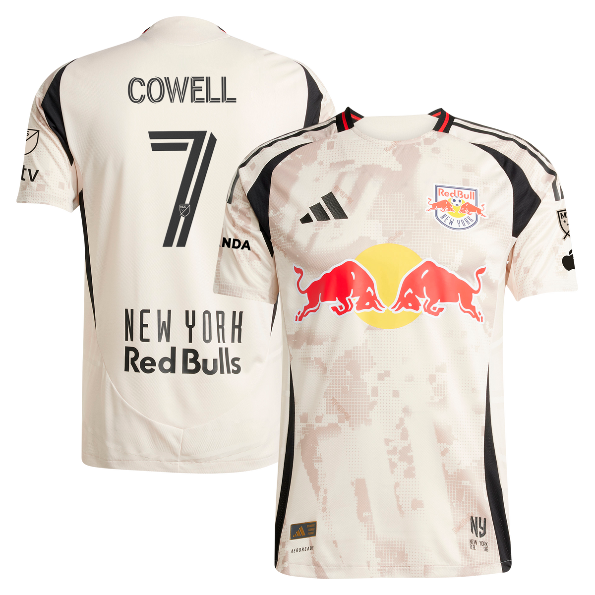 Men's New York Red Bulls Cade Cowell Tan 2025 Stone Kit On-Field Authentic Jersey