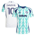Men's New England Revolution Carles Gil White 2025 Eastern White Pine x Flag of New England Authentic Player Jersey