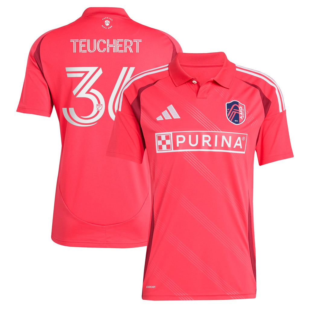 Men's St. Louis City SC Cedric Teuchert Pink 2025 Forever CITY Red Replica Player Jersey