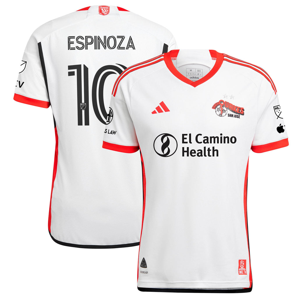 Men's San Jose Earthquakes Cristian Espinoza White 2025 The 50 Kit Authentic Player Jersey