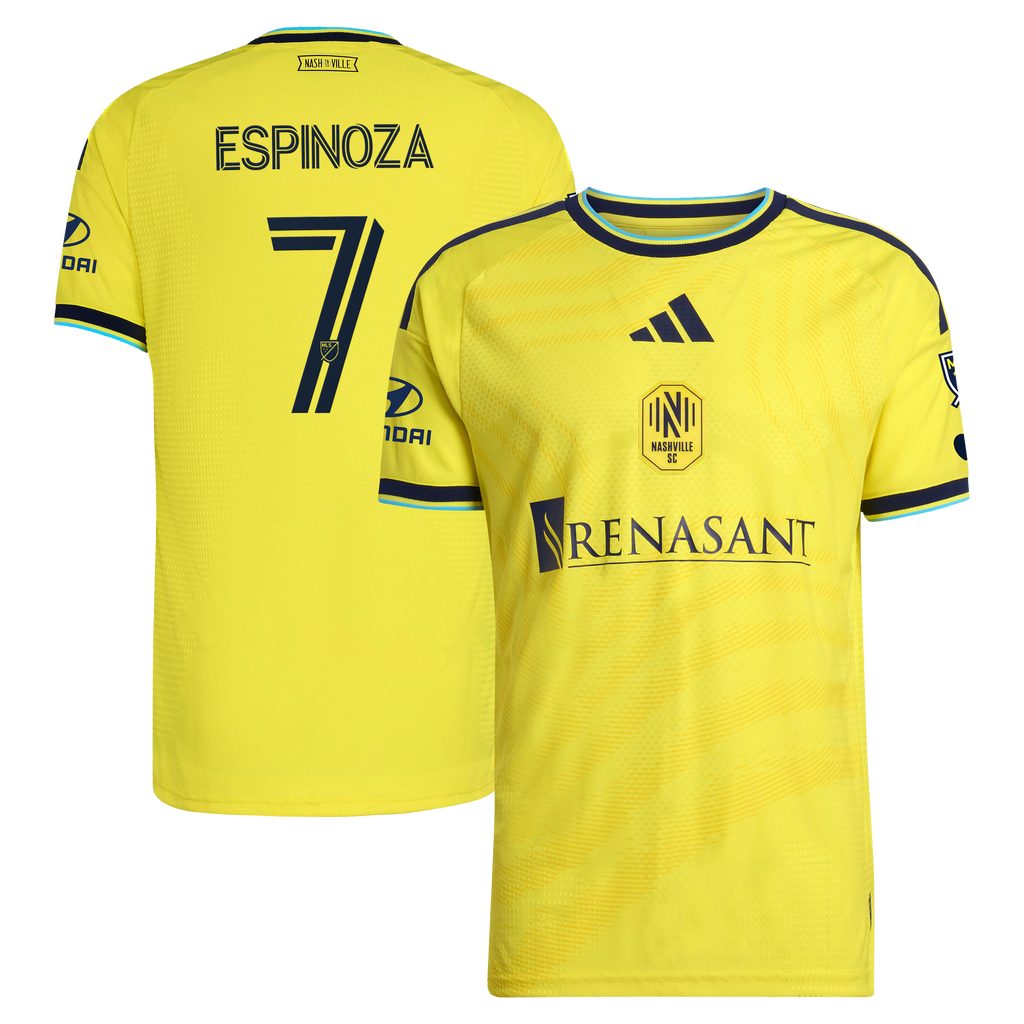 Men's Nashville SC Cristian Espinoza Yellow 2026 The Reverb Kit On-Field Authentic Patch Jersey