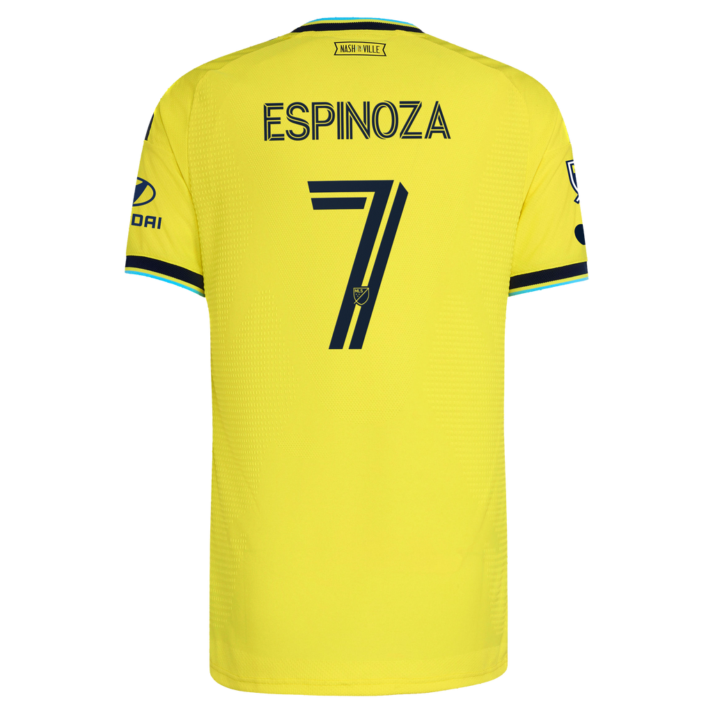 Men's Nashville SC Cristian Espinoza Yellow 2026 The Reverb Kit On-Field Authentic Patch Jersey
