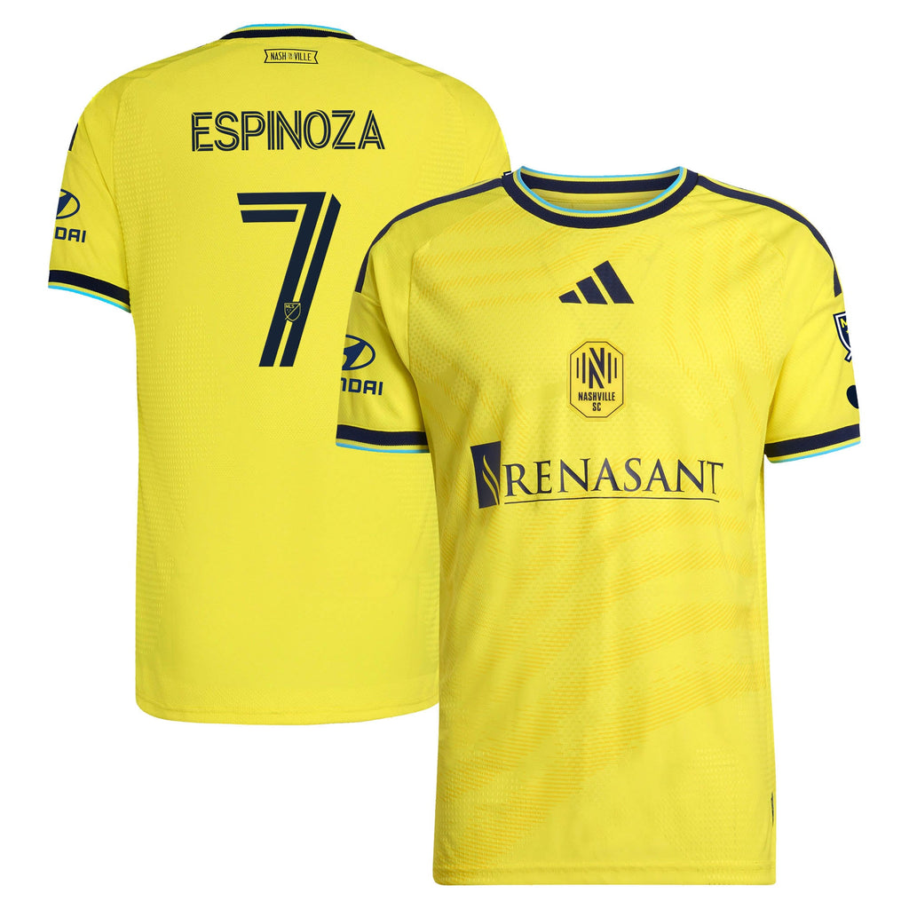 Men's Nashville SC Cristian Espinoza Yellow 2026 The Reverb Kit On-Field Authentic Patch Jersey