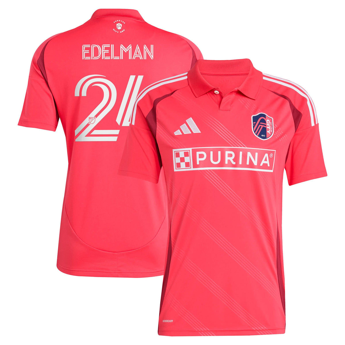 Men's St. Louis CITY SC Daniel Edelman Red 2025 Forever CITY Red Replica Jersey