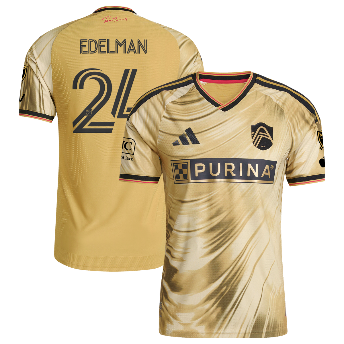 Men's St. Louis CITY SC Daniel Edelman Yellow 2026 The Tina Turner Kit On-Field Authentic Patch Jersey