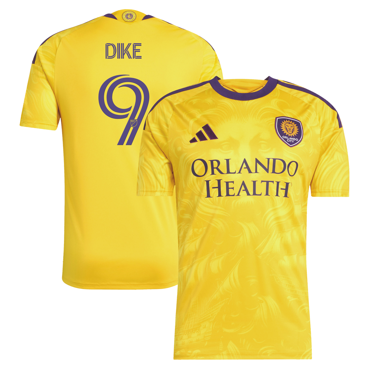 Men's Orlando City SC Daryl Dike Yellow 2026 Sunken Treasure Kit Secondary Replica Jersey