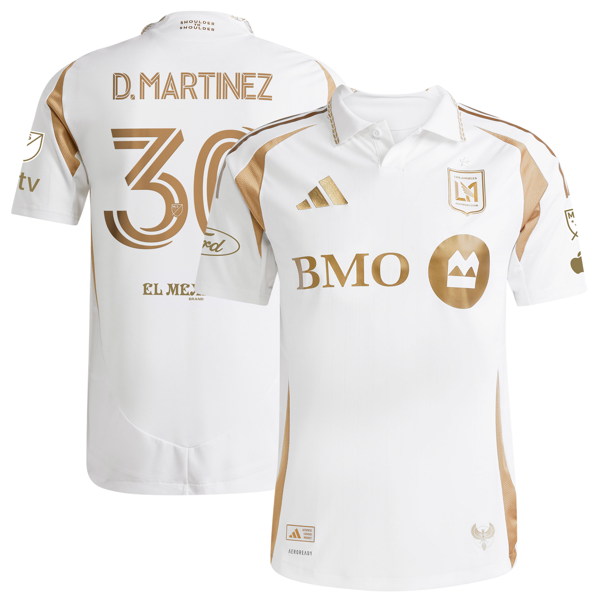 Men's LAFC David Martinez White 2025 Secondary Authentic Player Jersey