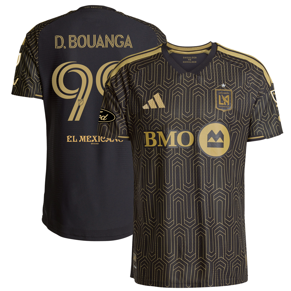 Men's LAFC Denis Bouanga Black 2026 2026 Primary Kit On-Field Authentic Patch Jersey