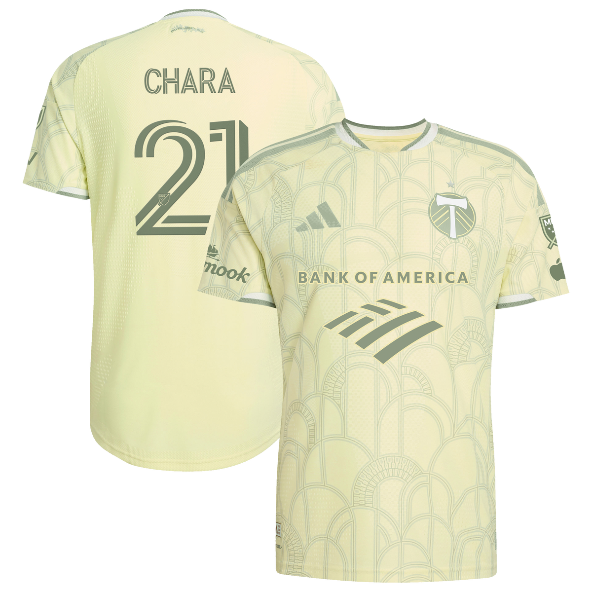 Men's Portland Timbers Diego Chara Yellow 2026 Civic Stadium Kit On-Field Authentic Patch Jersey