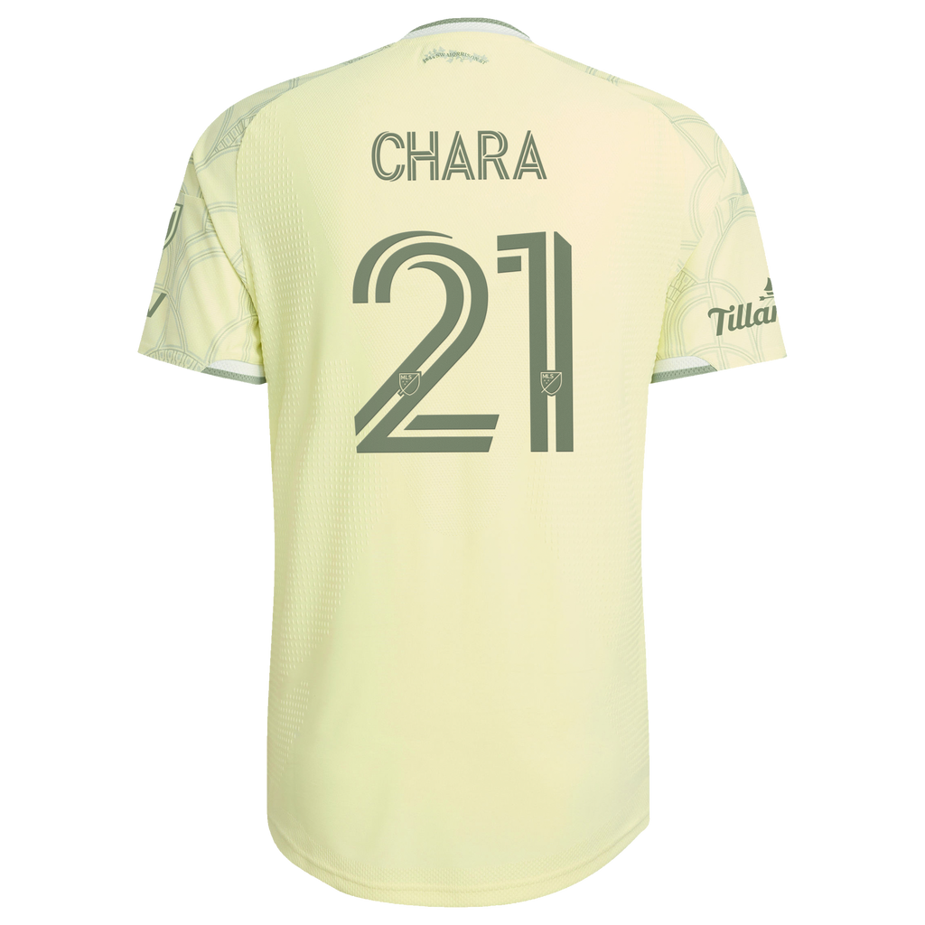 Men's Portland Timbers Diego Chara Yellow 2026 Civic Stadium Kit On-Field Authentic Patch Jersey