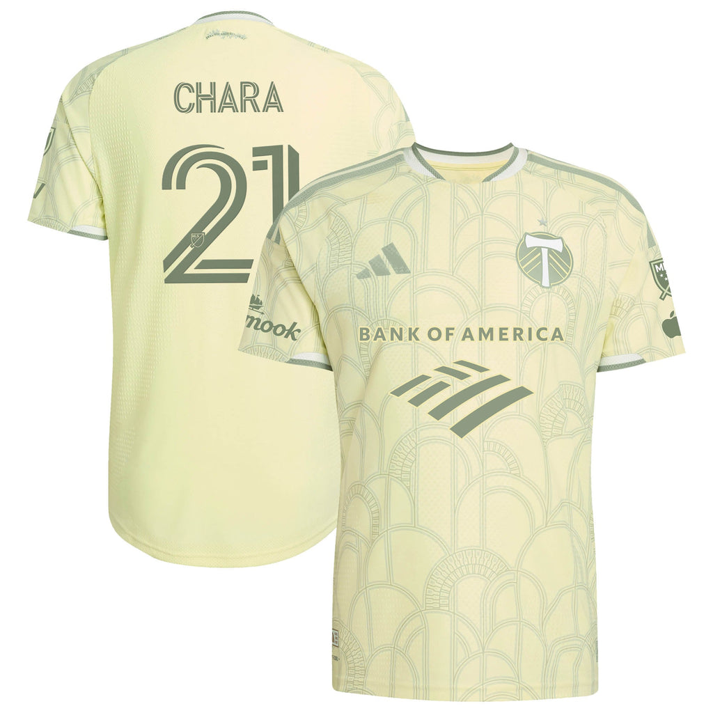 Men's Portland Timbers Diego Chara Yellow 2026 Civic Stadium Kit On-Field Authentic Patch Jersey