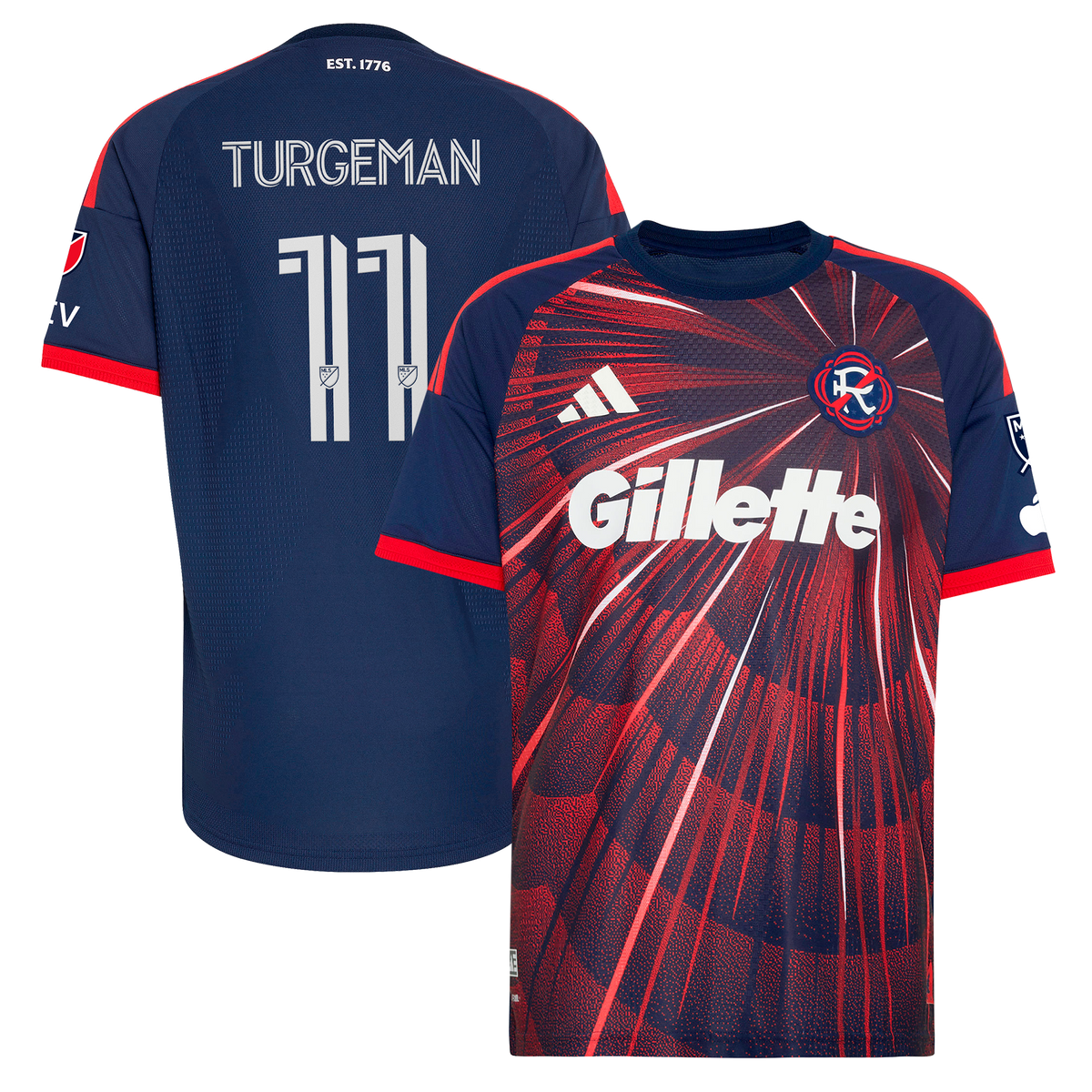 Men's New England Revolution Dor Turgeman Blue 2026 Independence Day On-Field Authentic Patch Jersey