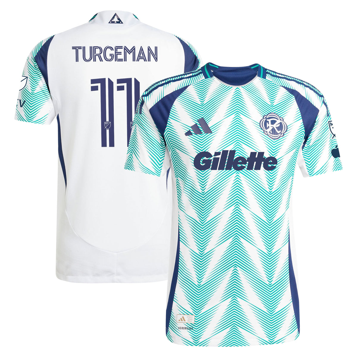Men's New England Revolution Dor Turgeman White 2025 Eastern White Pine x Flag of New England On-Field Authentic Jersey