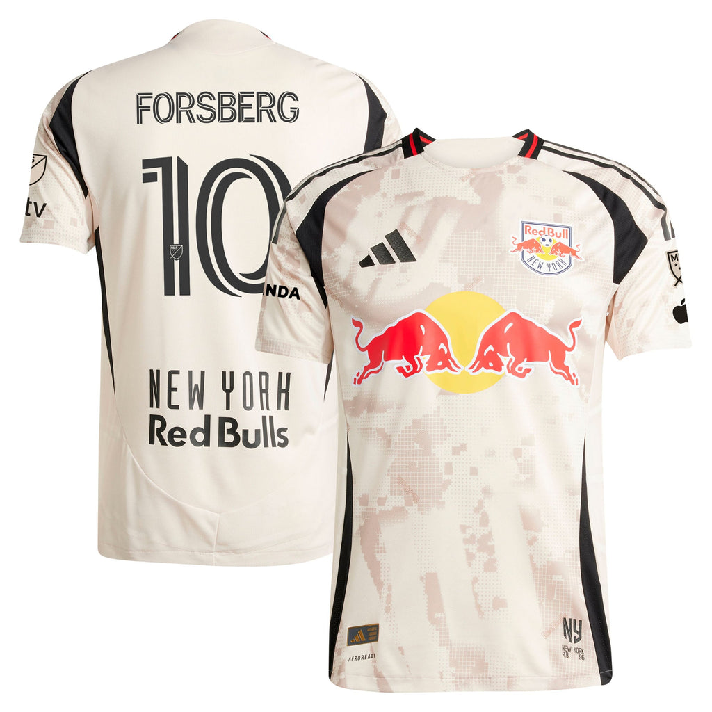 Men's New York Red Bulls Emil Forsberg Tan 2025 Stone Kit Authentic Player Jersey