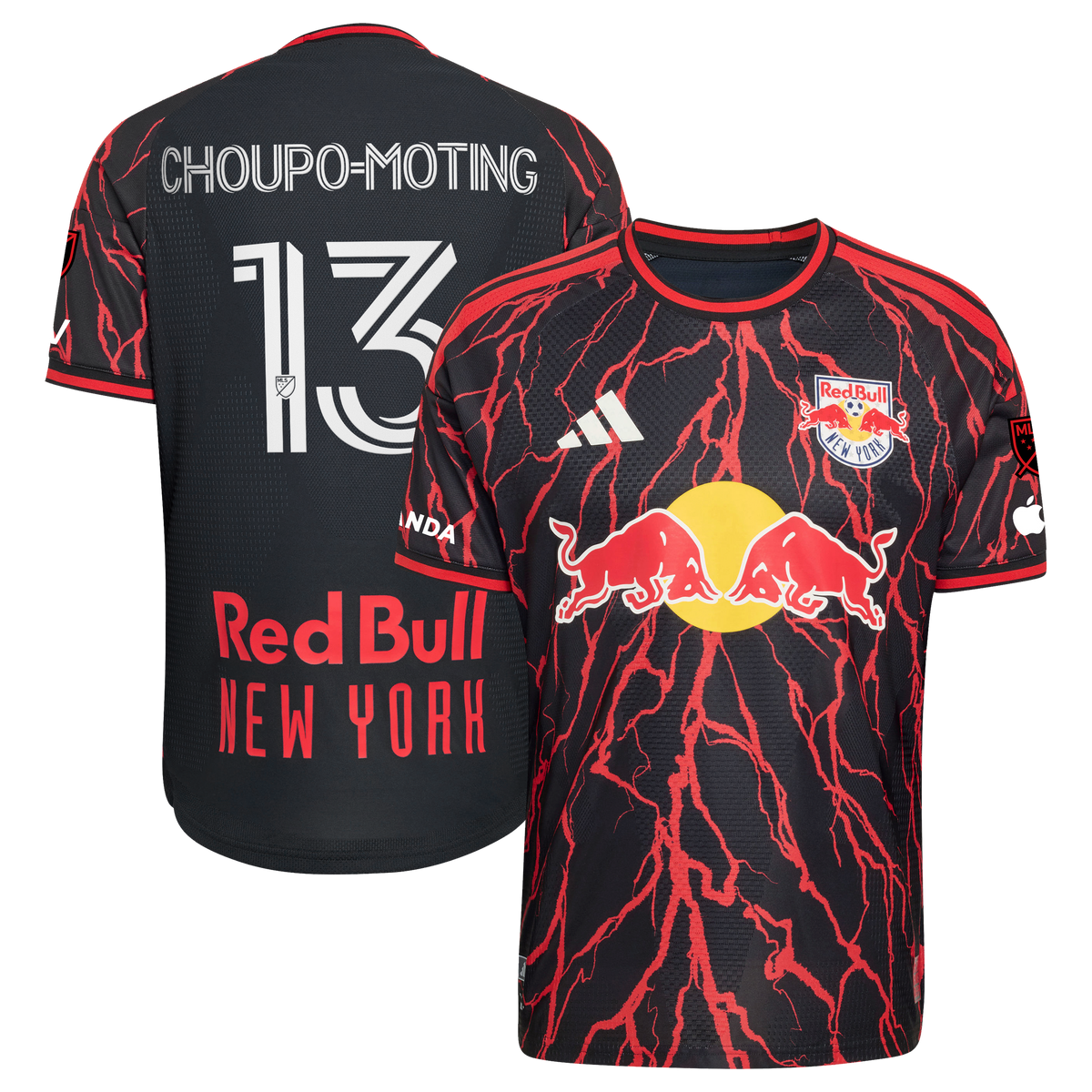 Men's New York Red Bulls Eric Maxim Choupo-Moting Black 2026 The Rooted Kit On-Field Authentic Patch Jersey