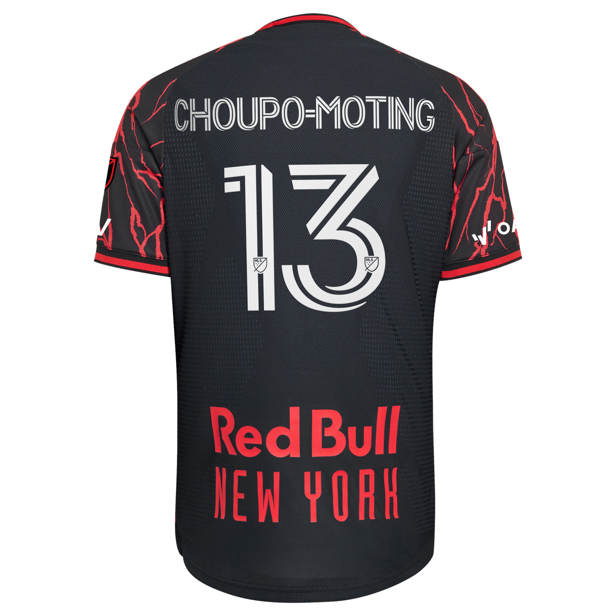 Men's New York Red Bulls Eric Maxim Choupo-Moting Black 2026 The Rooted Kit On-Field Authentic Patch Jersey