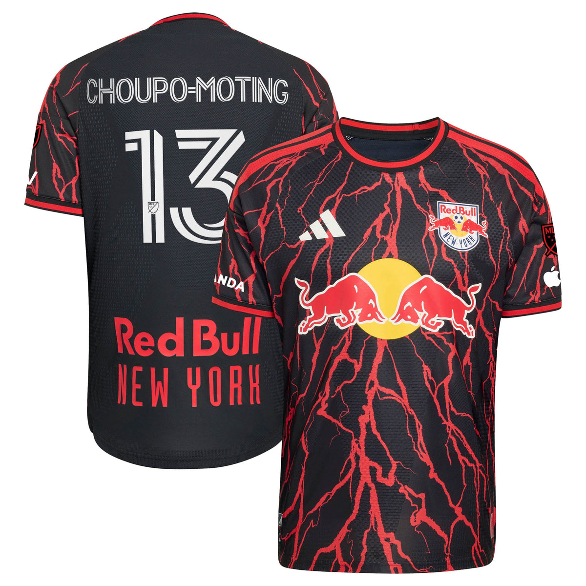 Men's New York Red Bulls Eric Maxim Choupo-Moting Black 2026 The Rooted Kit On-Field Authentic Patch Jersey